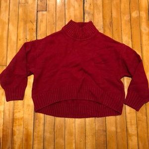 Burgundy high collar sweater